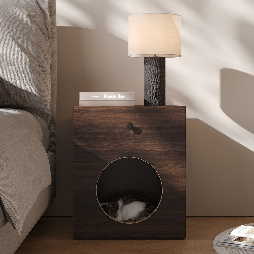 Mesa de cabeceira de madeira Yowos, casa para gatos - Liquidação - 7 unidades restantes