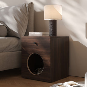 Mesa de cabeceira de madeira Yowos, casa para gatos - Liquidação - 7 unidades restantes