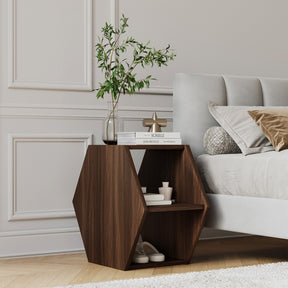 Mesa Lateral Hexagonal Multifuncional Yowos com Armazenamento Aberto - Liquidação - 9 restantes