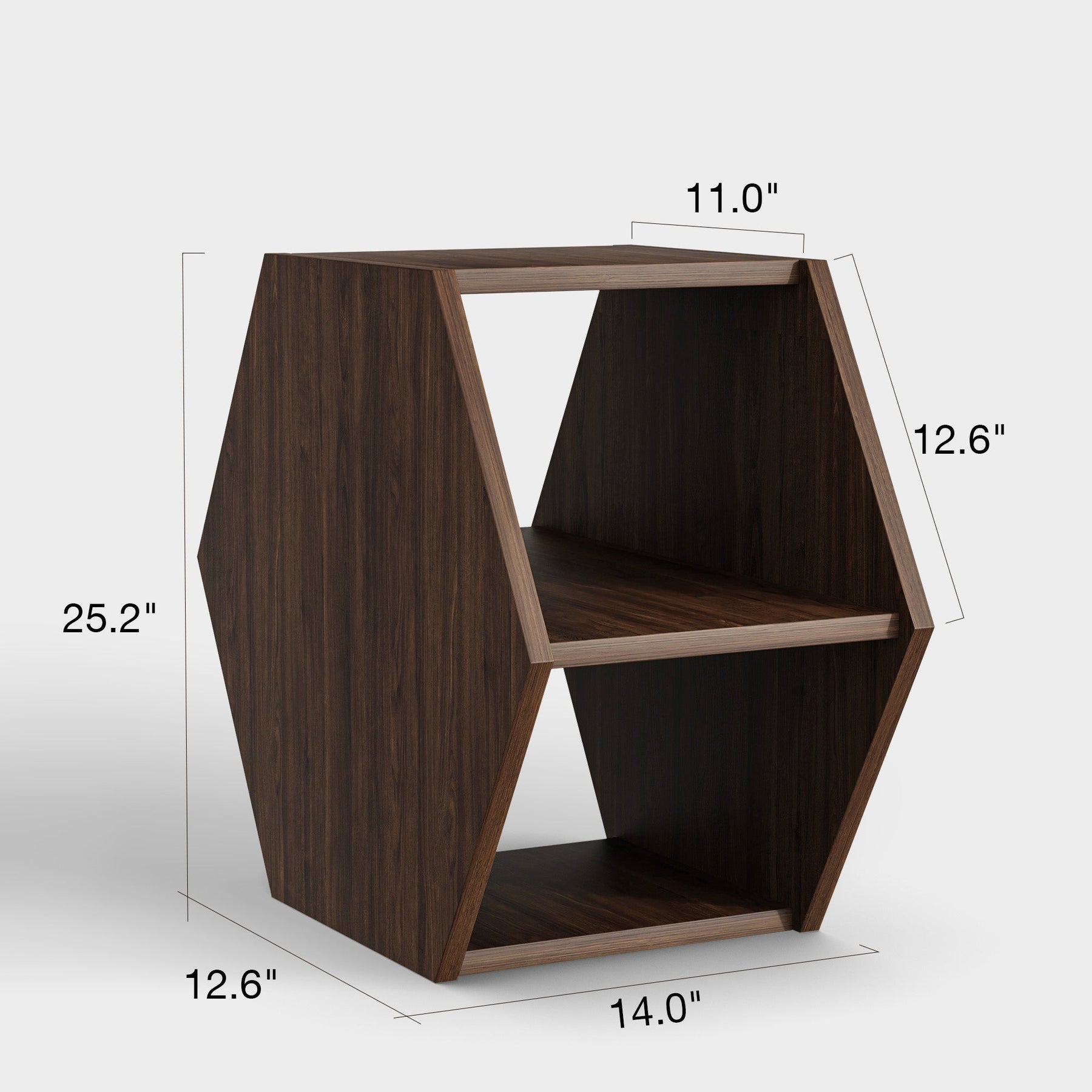 Mesa Lateral Hexagonal Multifuncional Yowos com Armazenamento Aberto - Liquidação - 9 restantes